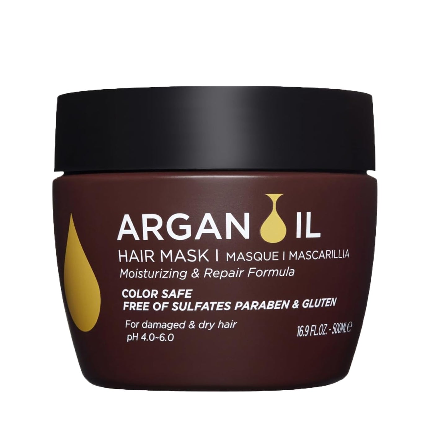 Luseta Argan Oil Hair Mask for Damaged Hair Deep Conditioning Thickening for Thin Hair Hydrate for Dry Hair 16.9 oz
