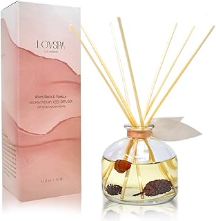 Reed Diffuser Set, White Birch & Vanilla Scented Oil Diffuser with Sticks, Home Fragrance Accessories for Bathroom Shelf Decor, Aroma Diffusers for Home or Office Fall Decor, USA Made