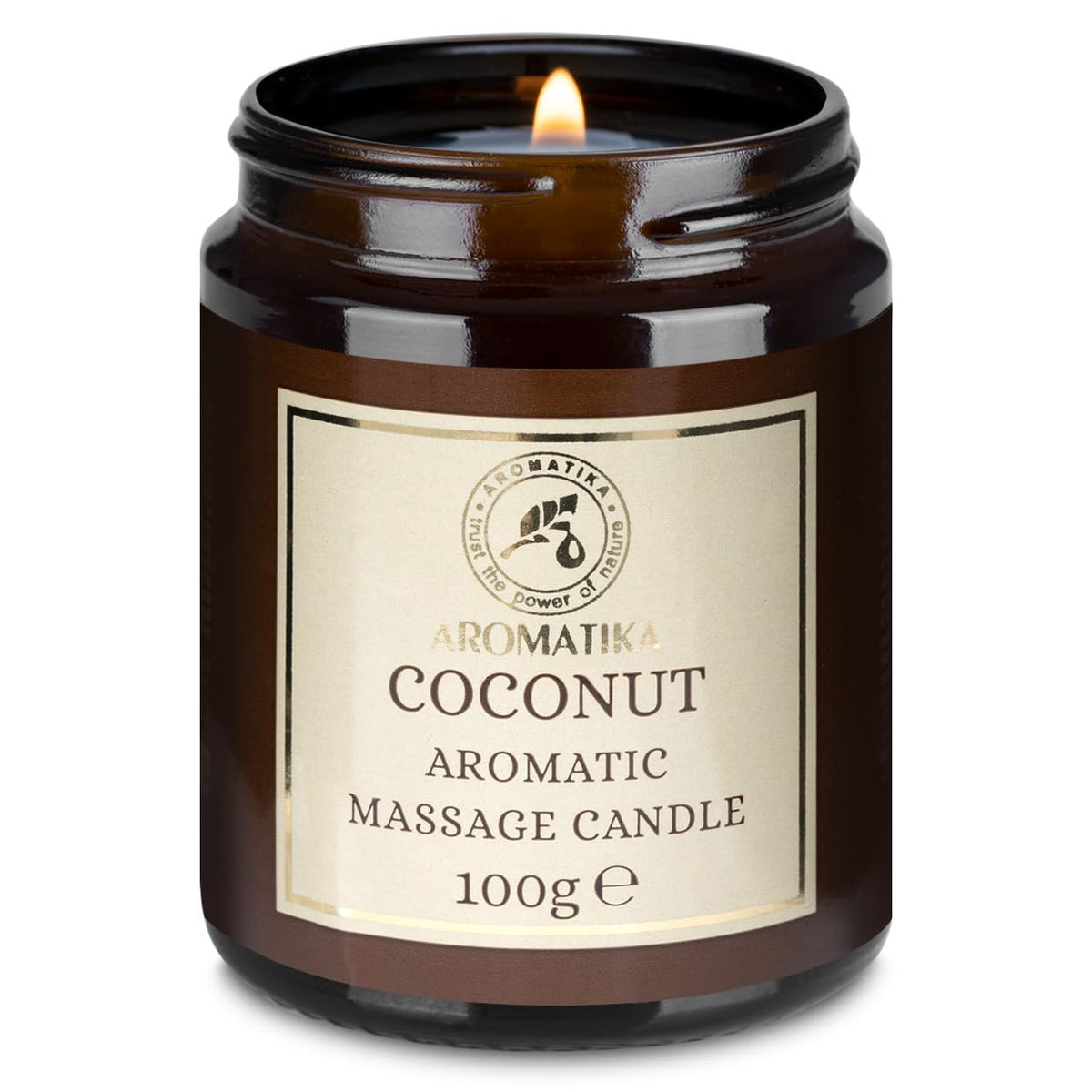AROMATIKA Coconut Scented Massage Candle - Soy Wax 3.5Oz - Relaxing Massage Candle - Aromatherapy