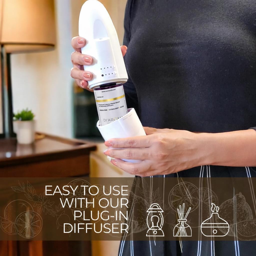 Di’Aroma Luxury Aria Hotel Resort Collection Fragrance Oil, Diffuser Oil for Waterless & Cold-Air Diffusers, Premium Air Freshener, Long-Lasting Home & Business Scent, Made in USA (120ml, Aria Hotel)