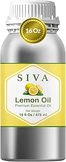 Siva Lemon Essential Oil - 16 Fl Oz – 100% Natural Lemon Oil - for Diffuser, Face, Skin Care, Aromatherapy, Hair Care, Scalp and Body Massage
