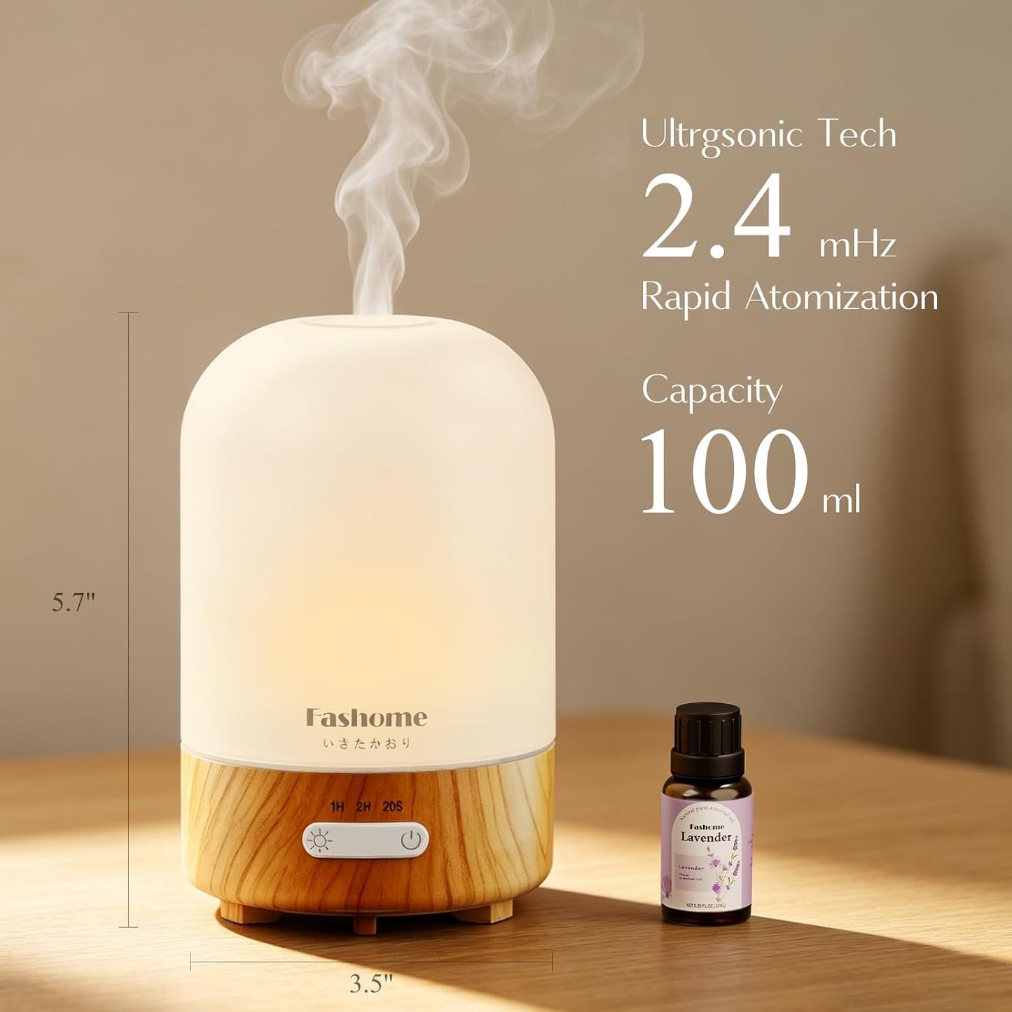 Essential Oil Diffuser for Home, Ultrasonic Cool Mist Air Aromatherapy Humidifier, Mini Scent Air Machine Portable Aroma Diffuser with Changing Lights & Auto Shut-Off for Home Bedroom Office Yoga