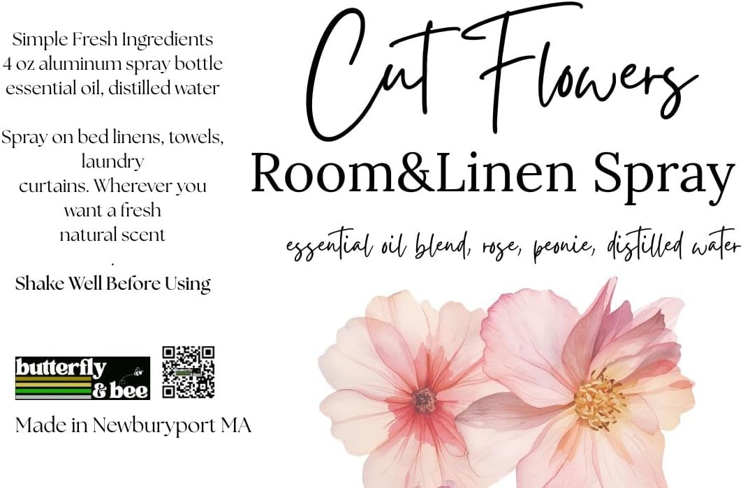 Natural Linen and Room Spray, Plant-Based Ingredients, Liquid, 4 fl oz, Non-Toxic Fabric Freshener, No Artificial Fragrances