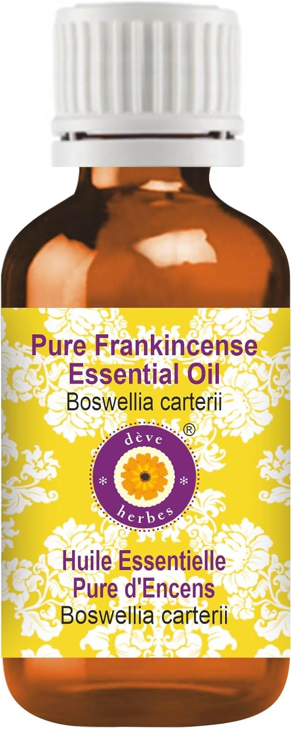 Deve Herbes Pure Frankincense Essential Oil (Boswellia carterii) 100% Therapeutic Grade Steam Distilled 15ml (0.50 oz)