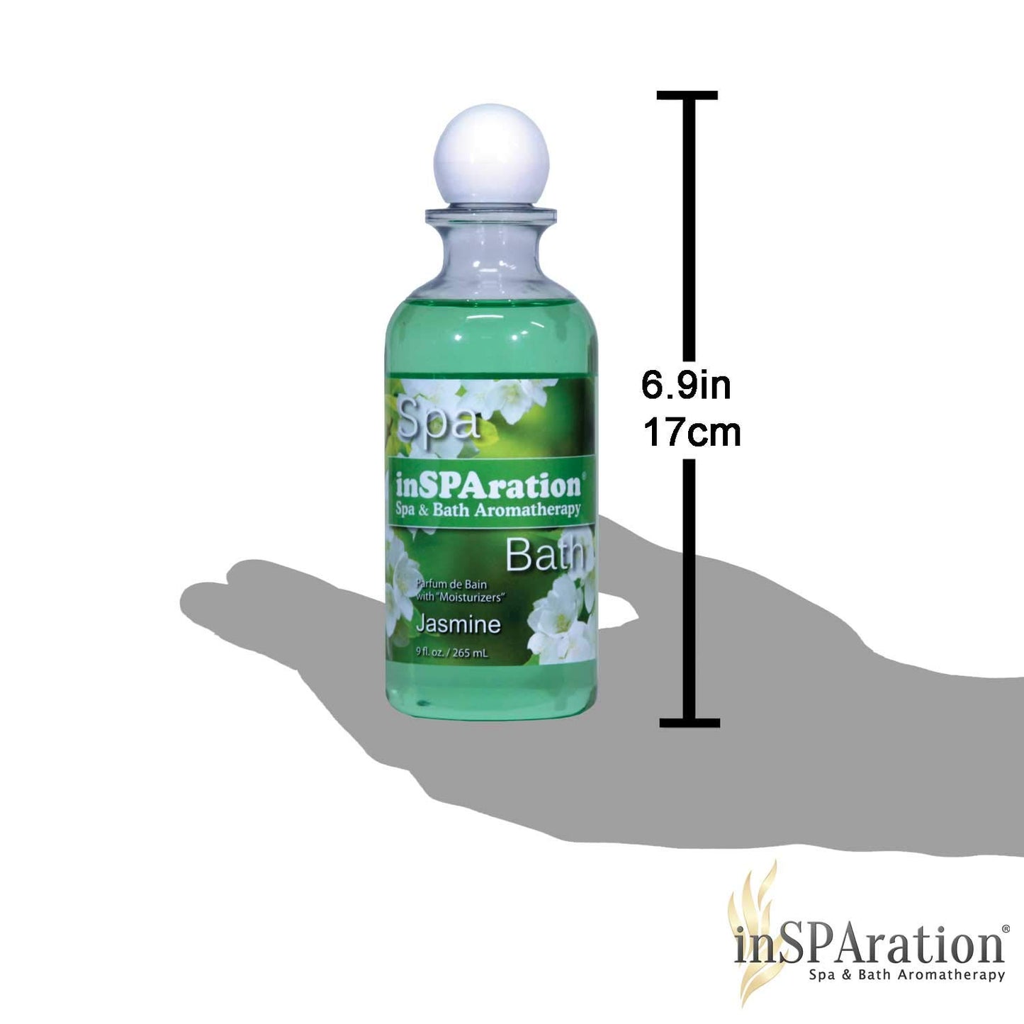inSPAration Spa and Bath Aromatherapy 119X Spa Liquid, 9-Ounce, Jasmine,Green