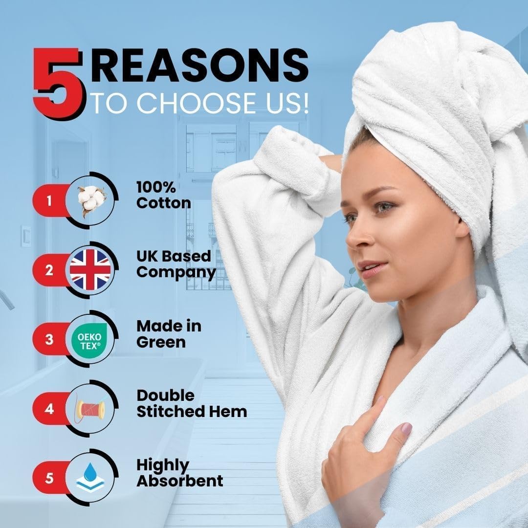 Infinitee Xclusives Luxury 100% Ring-Spun Cotton Bath Towels Set of 4 (27x54 inches) – Soft, Absorbent & Quick-Drying Towels for Bathroom, Gym, Spa & Hotel Use (Tranquil Navy, Bath Towels)