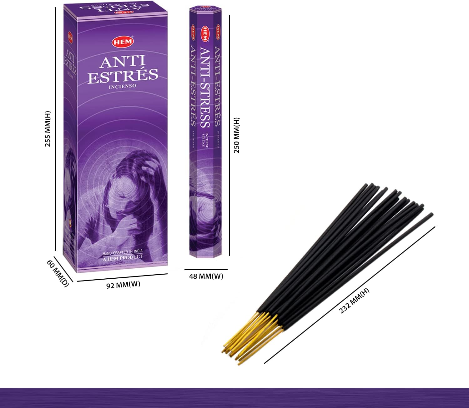 Anti Stress - Box of Six 20 Gram Tubes - HEM Incense