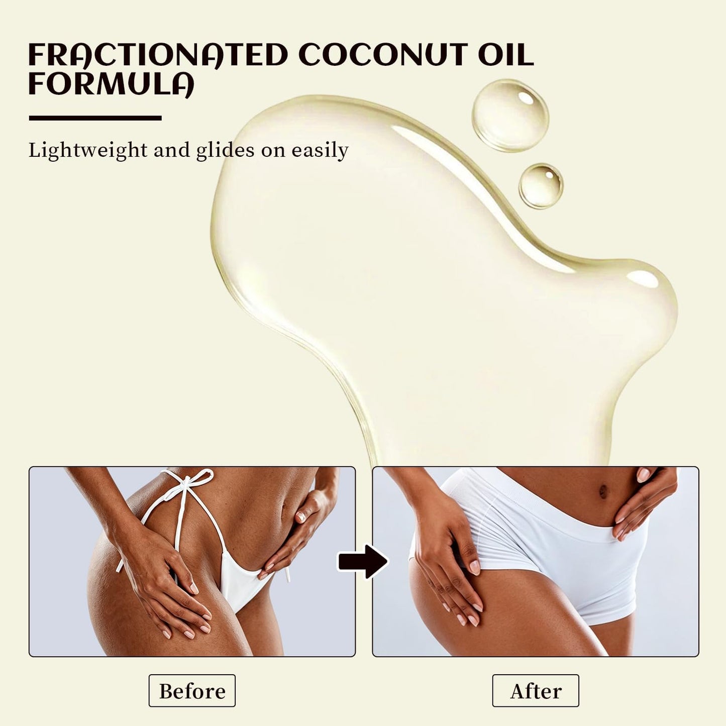 Organic Fractionated Coconut Oil Body Massage Oil with Sweet Almond & Chamomile – Lightweight, Non-Greasy, Relaxing Muscle Massage & Skin Moisturizer, 250 ml / 8.45 oz