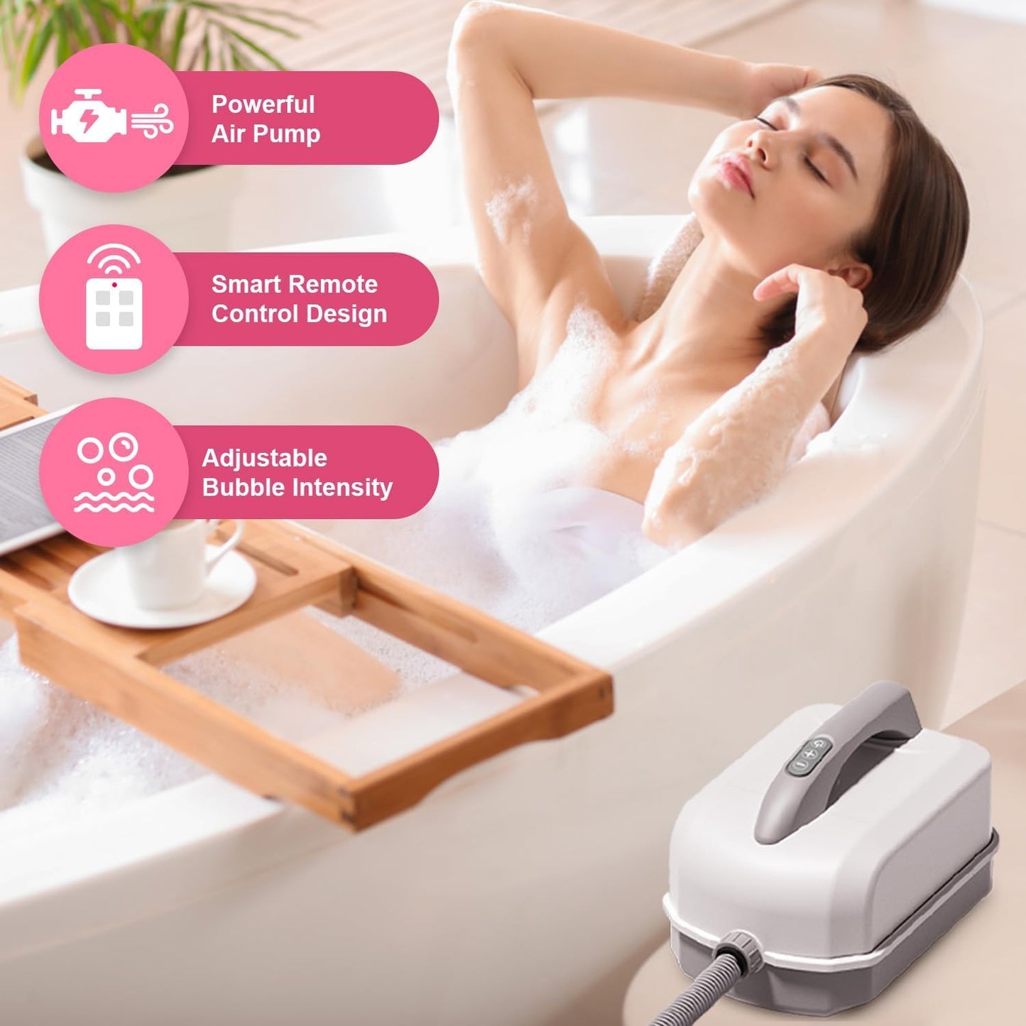 Flgocexs Bubble Bath Mat,Full Body Waterproof Spa Mat for Bathtub, 6-Speed Bubbles, Remote Control & Non-Slip Suction Cups for Home Relaxation Green