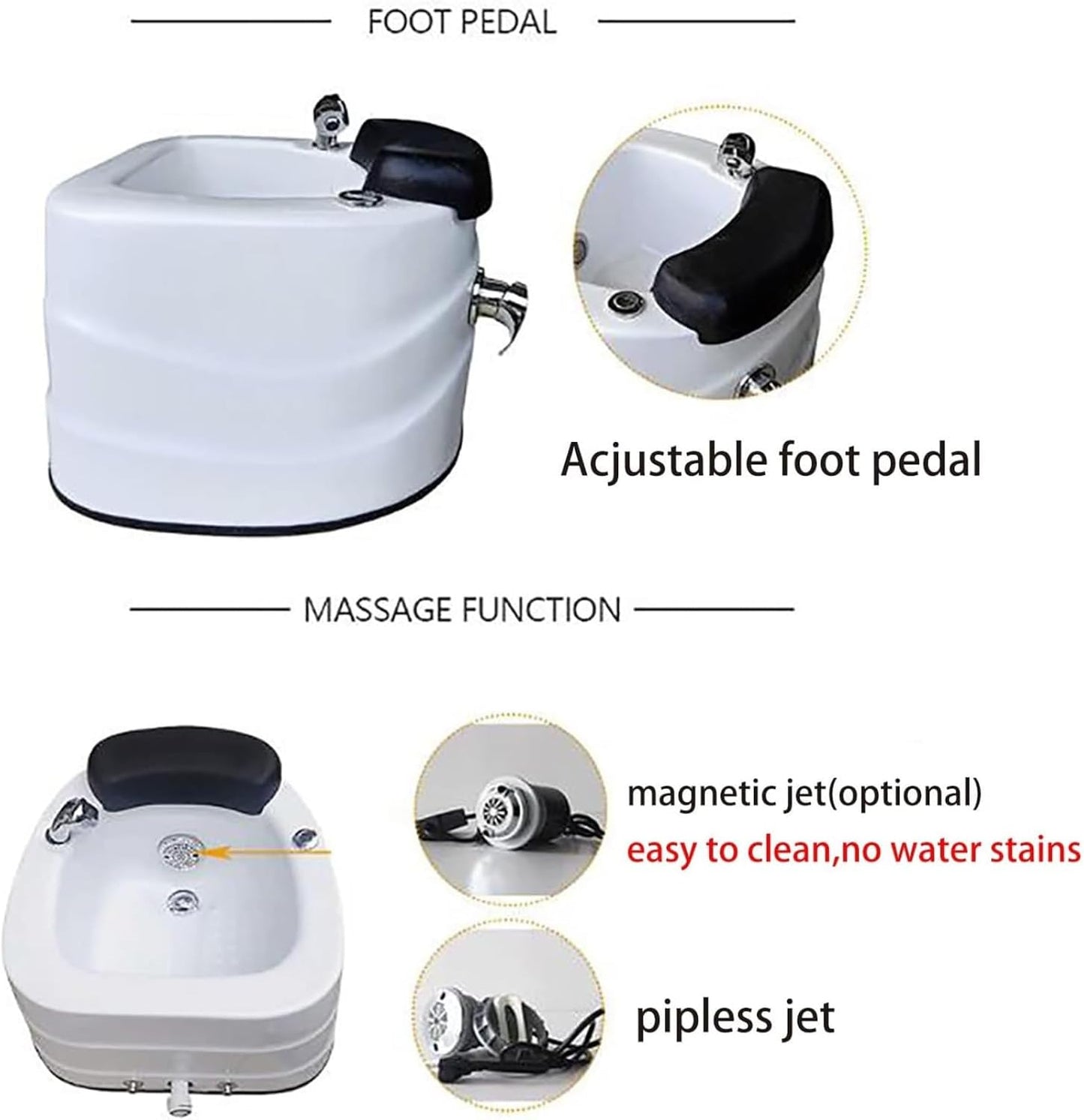Footbath Foot Soak Tub,Pedicure Sink with Heat and Massage Pedicure, Massage Equipment Home Foot Bath Special for Hotel Foot Bath for Foot Soaking