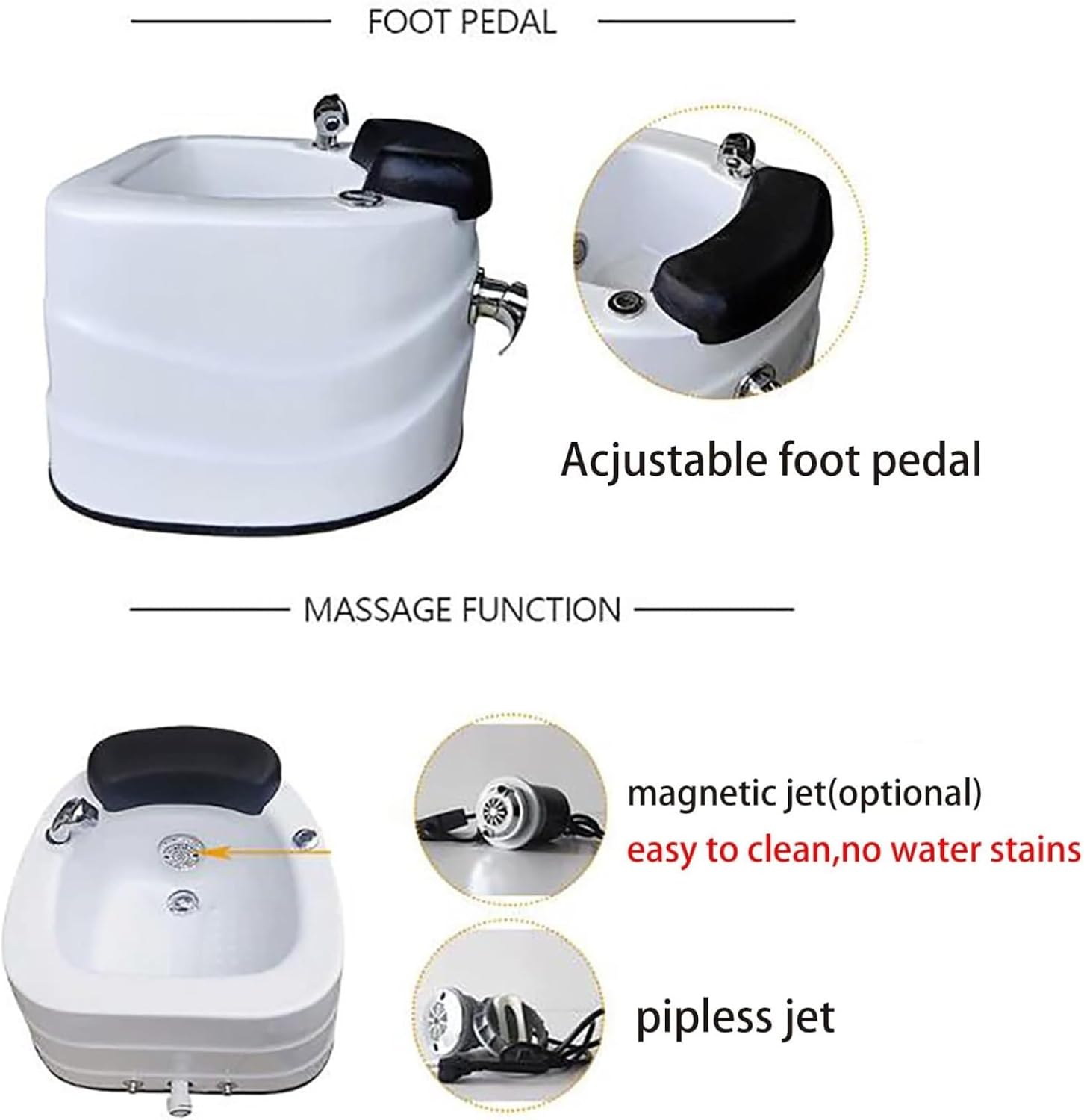 Footbath Foot Soak Tub,Pedicure Sink with Heat and Massage Pedicure, Massage Equipment Home Foot Bath Special for Hotel Foot Bath for Foot Soaking