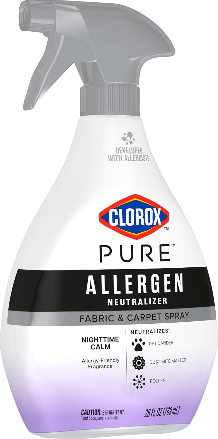 Clorox PURE Allergen Neutralizer Fabric and Carpet Spray, Nighttime Calm, 26 Fluid Ounces (Pack of 2)