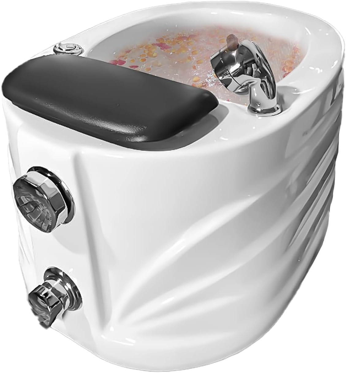Deep Soaking Foot Spa for Cracked Heels - Professional Pedicure Bath with Heat, Bubbles & Portable Tub with LED Lights & Quick Drain - Relieves Tired Feet & Dry Skin (Ribbon)