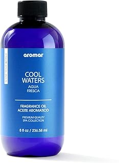 AROMAR Premium Fragrance Oil, Long-Lasting, Refreshing Uplifting Aroma for Aromatherapy, Relaxation & Household Uses. Cool Waters 8oz