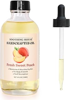 Fresh Sweet Peach Body Oil - Moisturizing Sweet Body Oil for Soft, Glowing Skin with Almond & Jojoba Oil (4 fl oz)