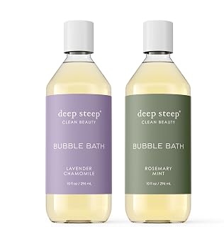 Deep Steep Bubble Bath, 10oz (2 Pack) (10 Fl Oz (Pack of 2), (Relaxing- Lavender Chamomile & Rosemary Mint))