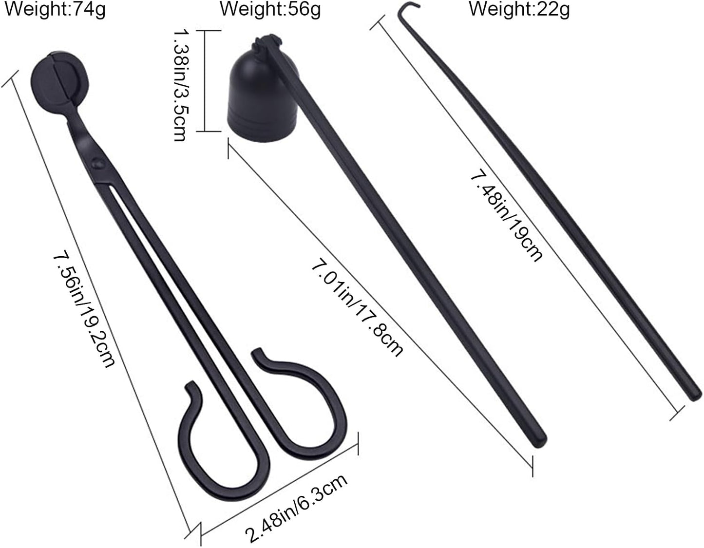 Candle Wick Trimmer Candle Snuffer Extinguisher Candle Wick Dipper Candle Scissor Wick Cutter 3 in 1 Candle Accessory Set with Storage Pouch Candle Care Kit Candle Gift Set for Candle Lovers