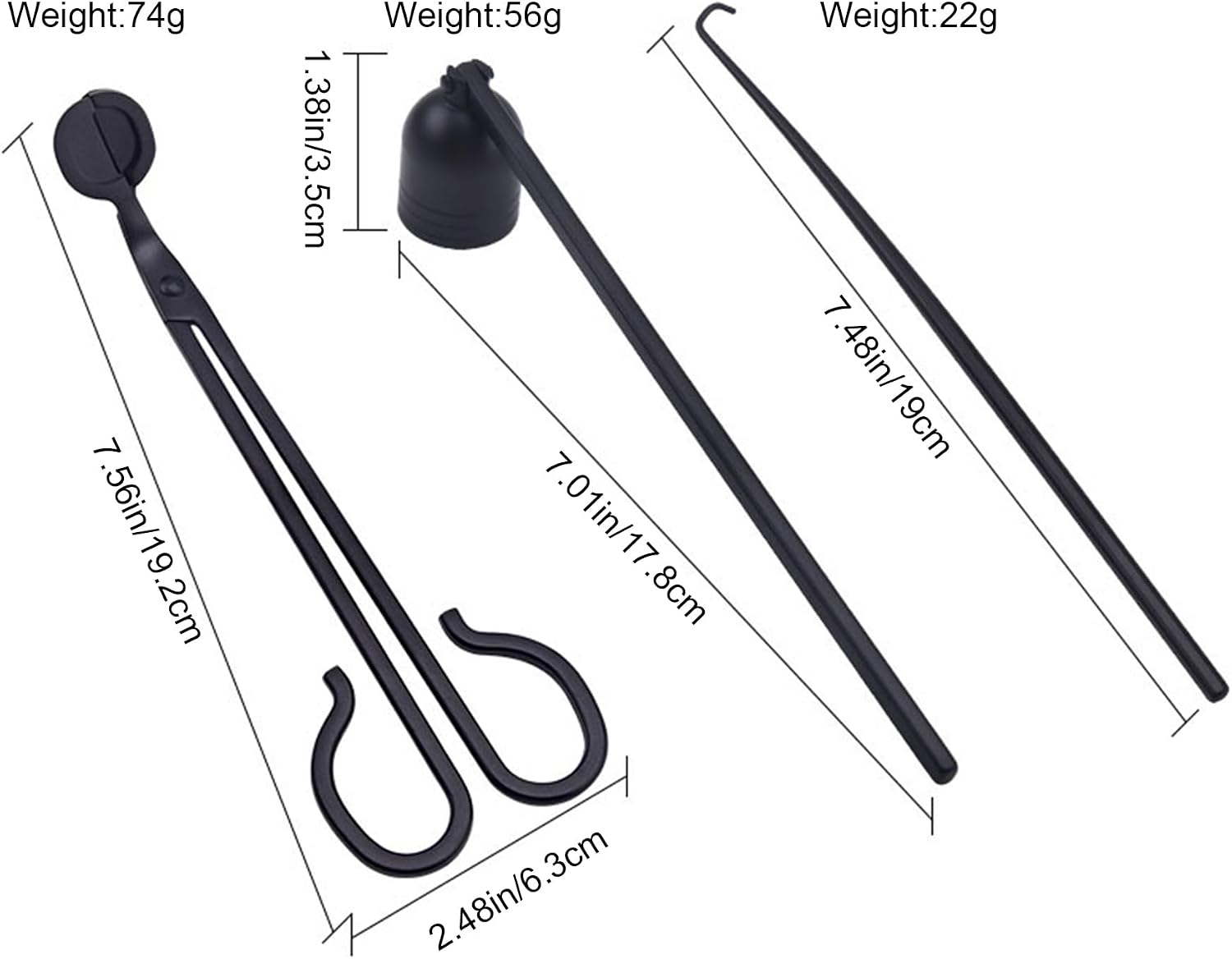 Candle Wick Trimmer Candle Snuffer Extinguisher Candle Wick Dipper Candle Scissor Wick Cutter 3 in 1 Candle Accessory Set with Storage Pouch Candle Care Kit Candle Gift Set for Candle Lovers