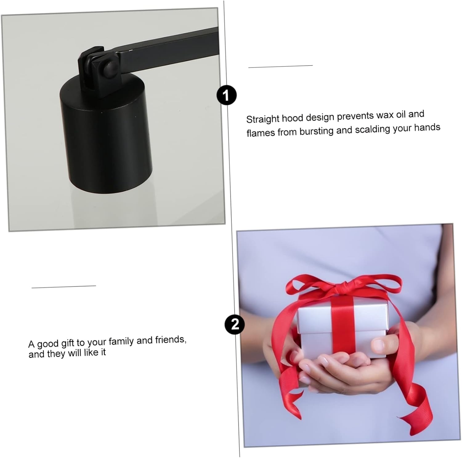 Healifty Candle Snuffer Tool Set Metal Flame Extinguisher Wick Trimmer for Candle Lovers and Home Decor for Exiting Flames Safely