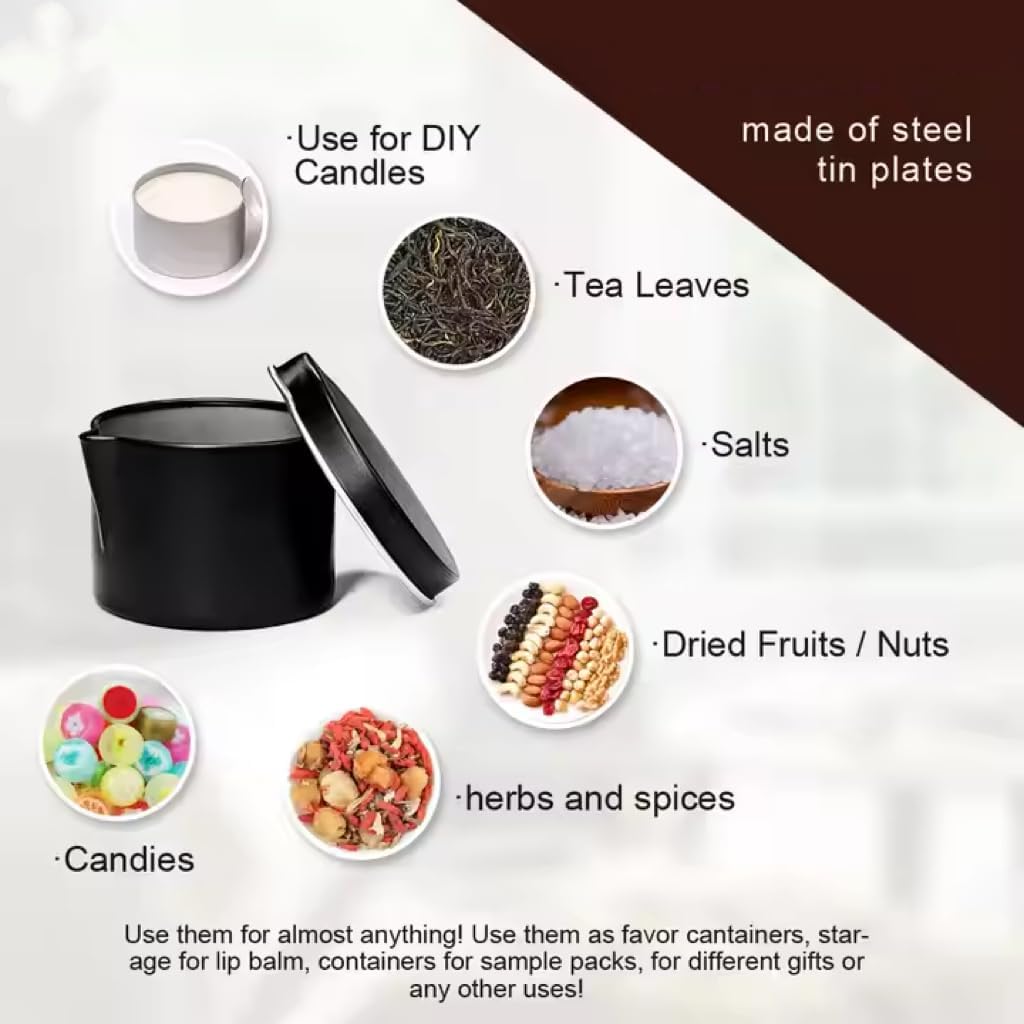 Ryaner 12PCS 2oz Candle Tins With Pour Spout Lids, Bulk Candle jar for DIY making, Empty Metal Container for massage candles making.