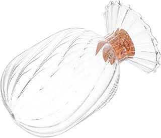 PRETYZOOM Glass Match Holder Cloche with Cork Lid Helix Shaped Glass Jar for Fireplace Display and Decorative Storage in Home Bathroom