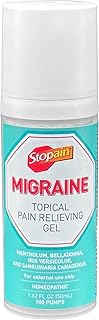 Stopain Migraine Pain Relief Gel Pump, 1.62oz, USA Made, Max Strength Fast Acting Research Proven Topical Effective at Any Stage, No Known Side Effects or Drug Interactions, HSA FSA Approved Products