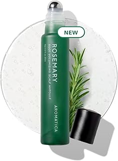 AROMATICA Rosemary Root Volumizing Scalp Serum, Korean Hair Growth Serum Roll on, Caffeine 10,000ppm & Rosemary Essential oils 1,400 ppm, Cooling Scalp care, Silicon/Paraben/Sulfate‑Free (0.67oz)