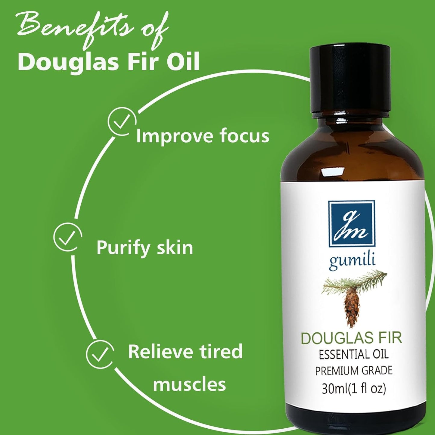 GM Gumili Douglas Fir Essential Oil, Scent Oil for Home Crafts, Household, Holiday - 30ml/1 fl oz