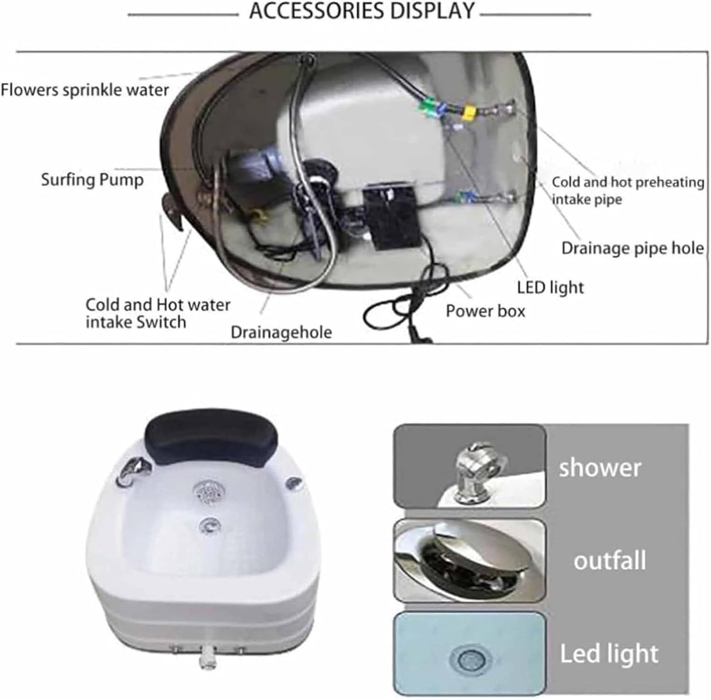 Footbath Foot Soak Tub,Pedicure Sink with Heat and Massage Pedicure, Massage Equipment Home Foot Bath Special for Hotel Foot Bath for Foot Soaking