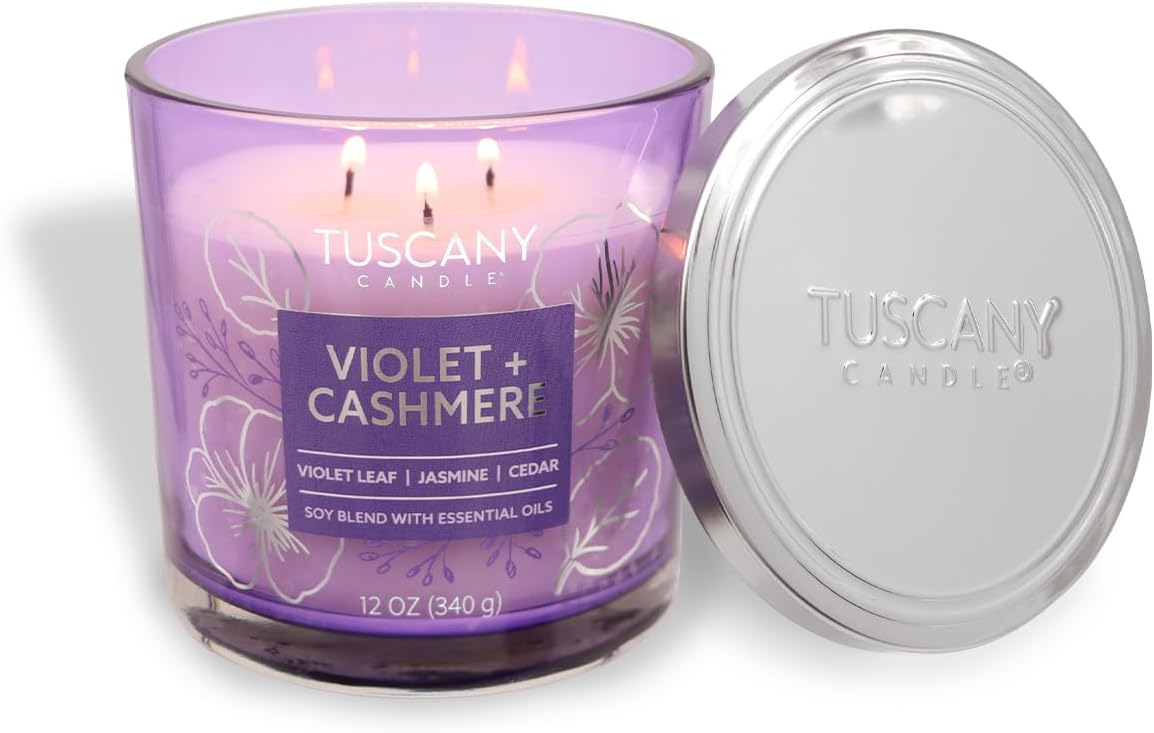 Tuscany Candle Violet + Cashmere: Jasmine Scented Candle, 12 oz — Painters' Palette Collection