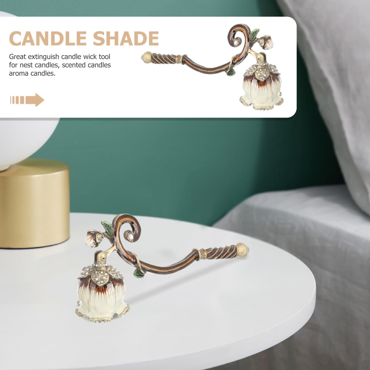 Automatic Candle Snuffer for Home Candle Extinguisher Accessory Long Handle Wick Snuffer Tool Home Decor for Scented