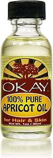 Okay 100% Pure Apricot Oil | For Hair and Skin | High in Vitamins A & C | Soothe and Heal | Free of Silicone & Paraben | 1 oz