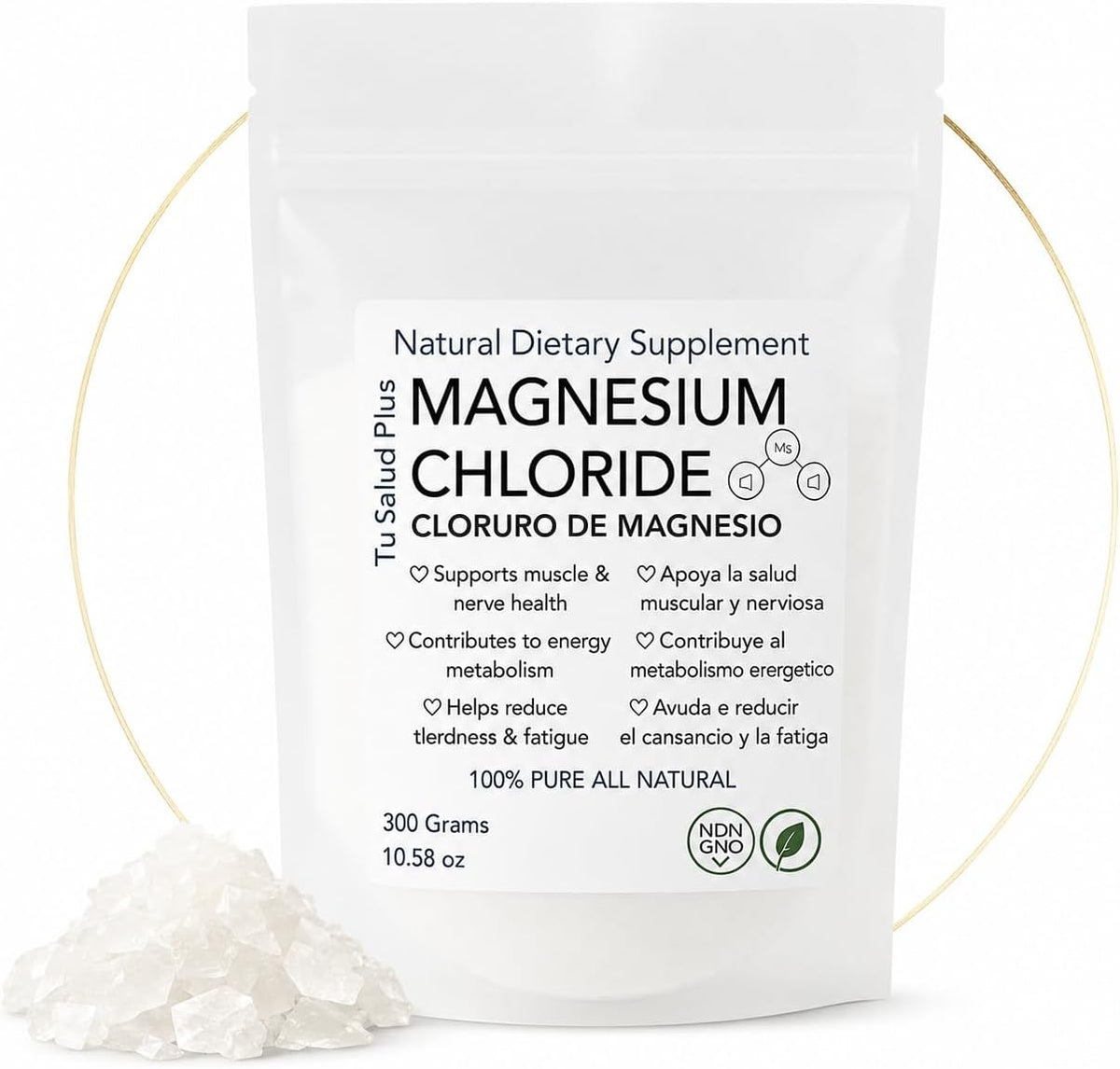 Magnesium Flakes 300g – Cloruro de Magnesio Puro, Pure Magnesium Chloride Flakes for Bath, Relaxation, Muscle &amp; Skin Care