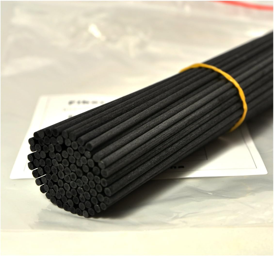 100 Pieces Fiber Reed Diffuser Replacement Refill Sticks (12" x 3mm, Black)