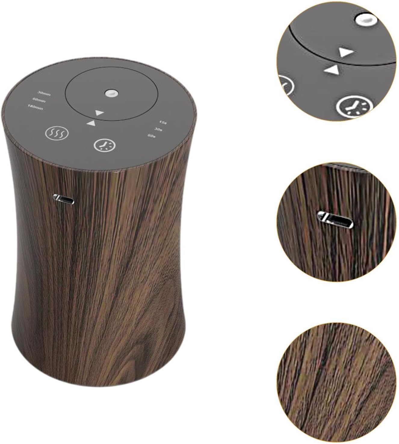 Generic Waterless Diffuser for Essential Oil Nebulizer USB Operated Mini Scent Machine for Office Bedroom,Compact,Quiet,Scent Diffuser,Portable Car Diffuser, Dark Wood Grain