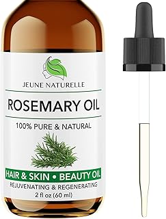 Jeune Naturelle Rosemary Oil for Hair Care, 100% Pure, Natural, Undiluted, Unrefined, Therapeutic Grade - Hair Growth Rosemary Oil, 2 oz