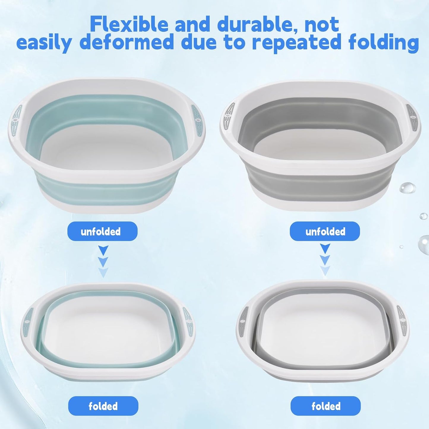 2 Pack Portable Pool Foot Bath,Collapsible Pool Foot Wash Basin Tub Foot Bath Basin for Above Ground Summer Swimming Pools Accessories