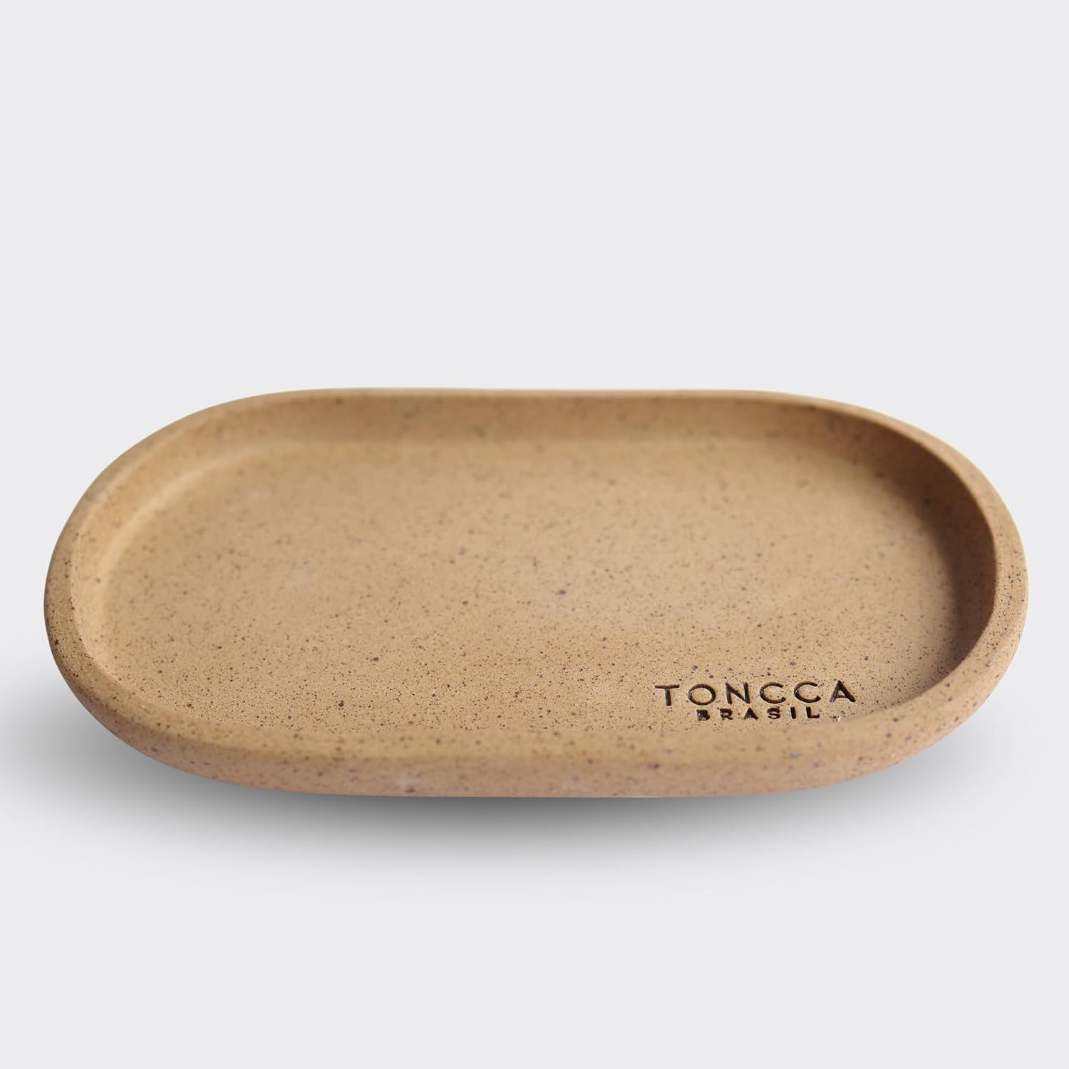 Ceramic Oval Tray by TONCCA – Small Decorative Tray for Candles & Table Decor | Handmade in Brazil | Natural Mineral Clay | Sertão Edition