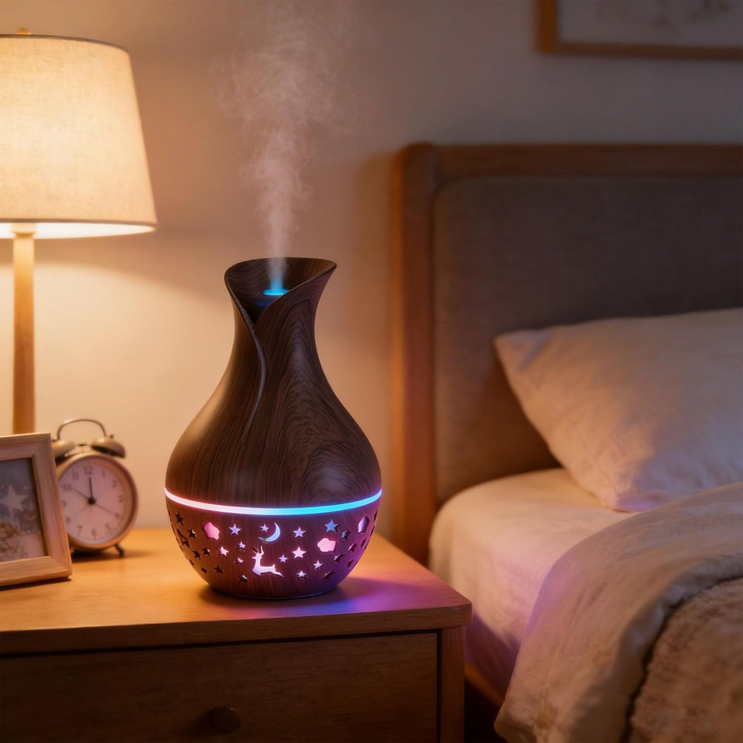 GOWENIC Mini Humidifier, 100ml USB Desktop Noiseless Humidifier Portable Essential Oil Diffuser with Colorful Light Aromatherapy Essential Oil Diffuser for Home Bedroom Office Yoga