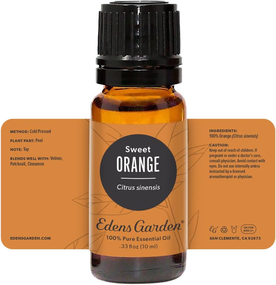 Edens Garden Orange- Sweet Essential Oil- 100% Pure Premium Grade, Undiluted, Natural, Therapeutic, Aromatherapy, The Best for Diffuser, Laundry, Humidifiers, Kid Safe 10 ml (.33 fl oz)