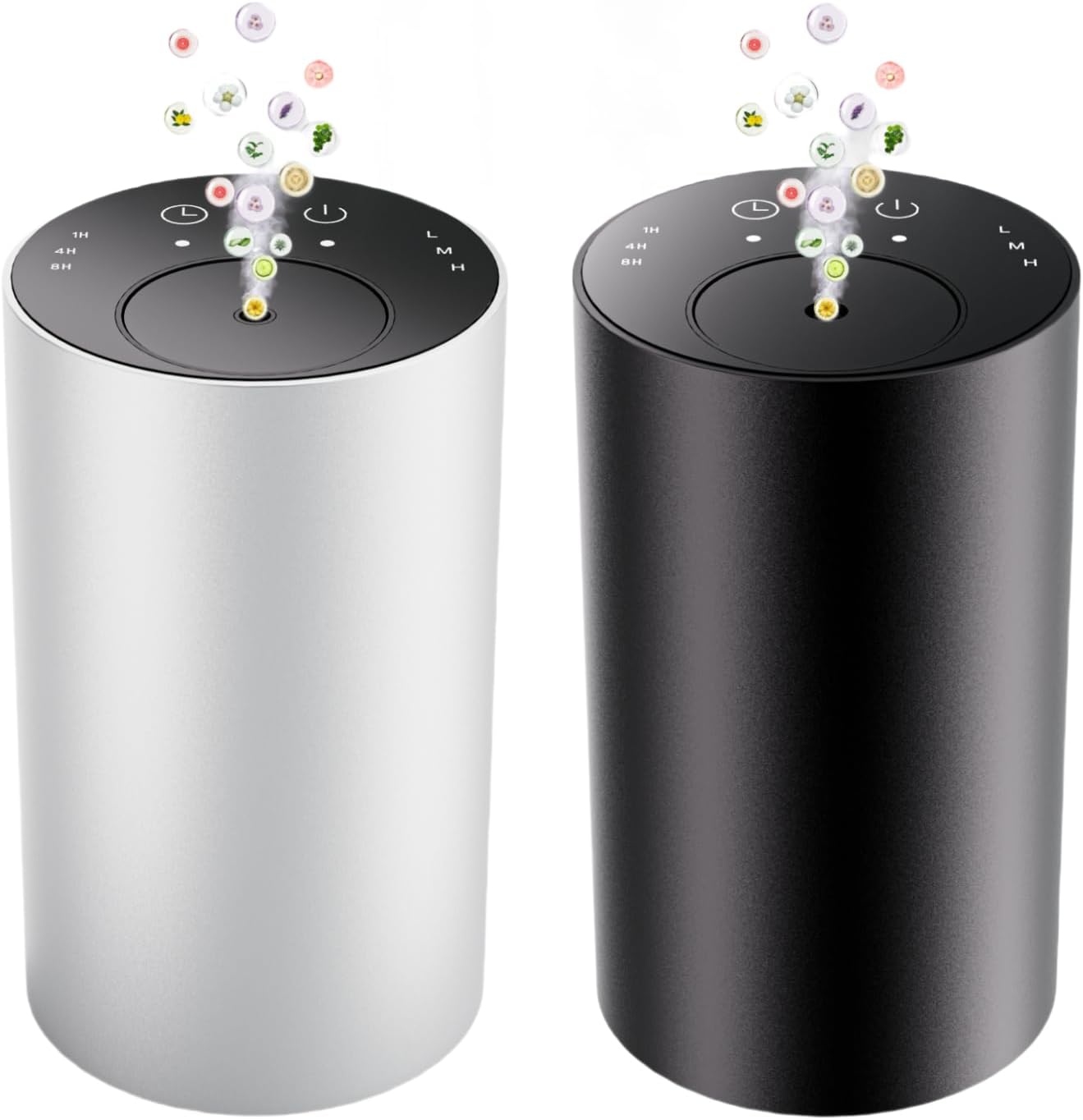 Waterless Essential Oil Diffuser, Portable Aromatherapy Diffuser, Mini Scent Machine, Battery Operated, 1/4/8-Hour Timer, 20ml Capacity, 3 Mist Levels for Home, Car, Room Office.No Included Oil(2pcs)