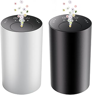 Waterless Essential Oil Diffuser, Portable Aromatherapy Diffuser, Mini Scent Machine, Battery Operated, 1/4/8-Hour Timer, 20ml Capacity, 3 Mist Levels for Home, Car, Room Office.No Included Oil(2pcs)