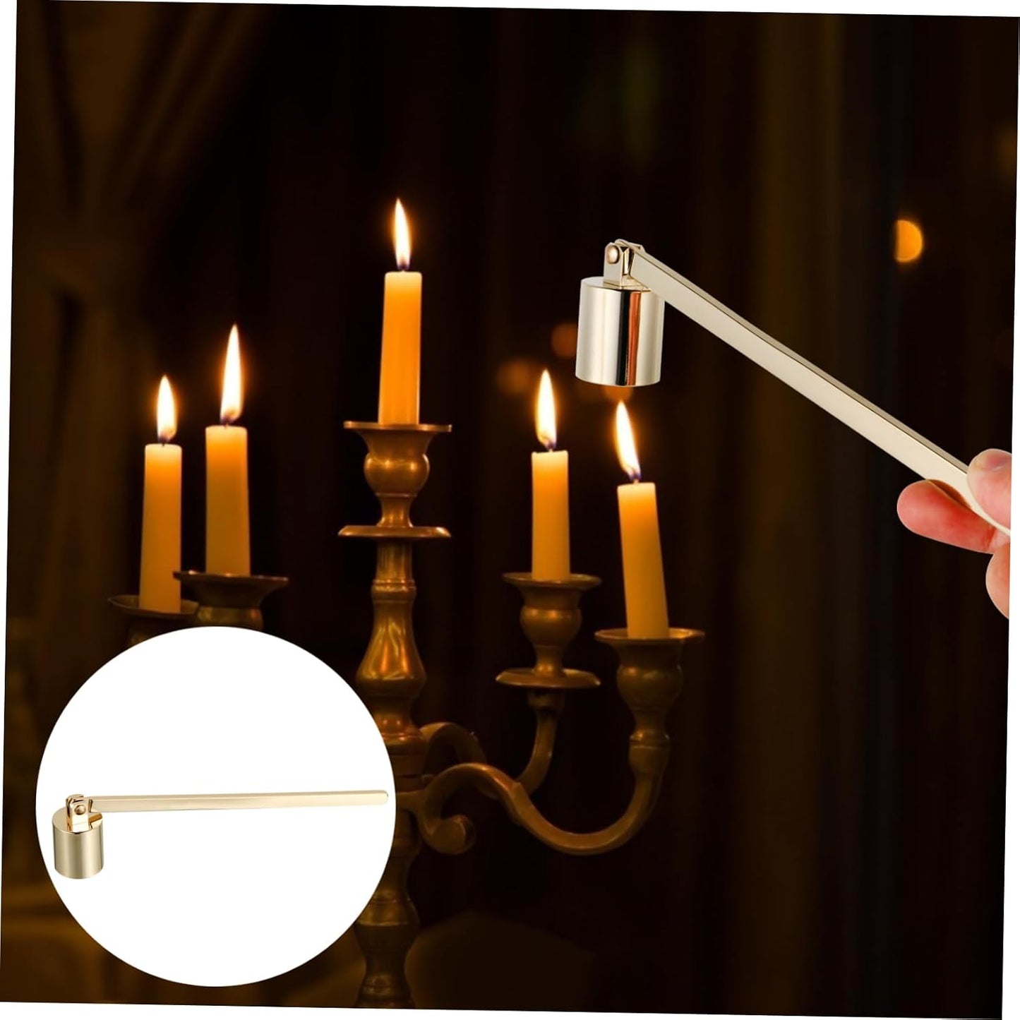 ARTIBETTER 3 pcs Candle Tool Candle Snuffer Extinguisher Gold Snuffer Accessories Black Stainless Steel Extinguisher Metal Wick Cover *1 Bucket