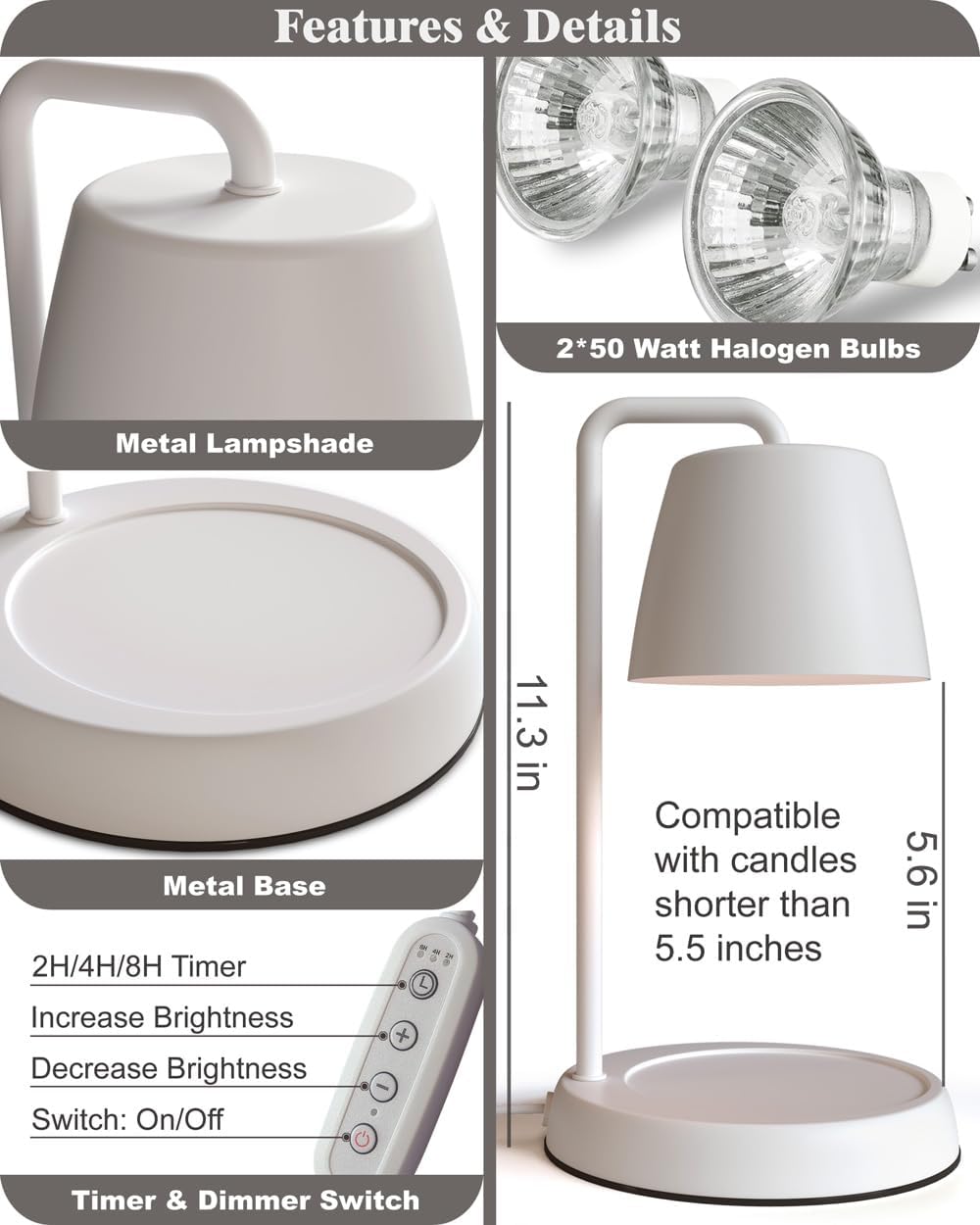 White Candle Warmer Lamp