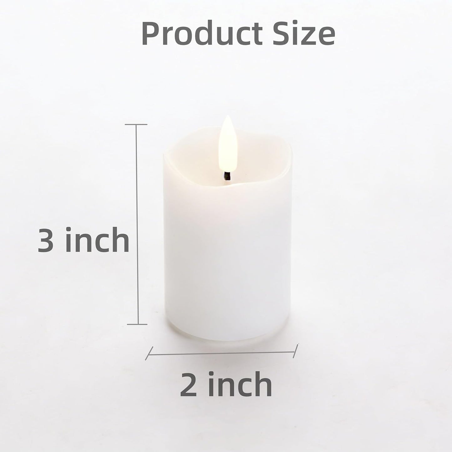 Eywamage White Flameless Votive Candles with Remote Batteries, 2x3 inch Flickering Small LED Wax Pillar Candles 6 Pack