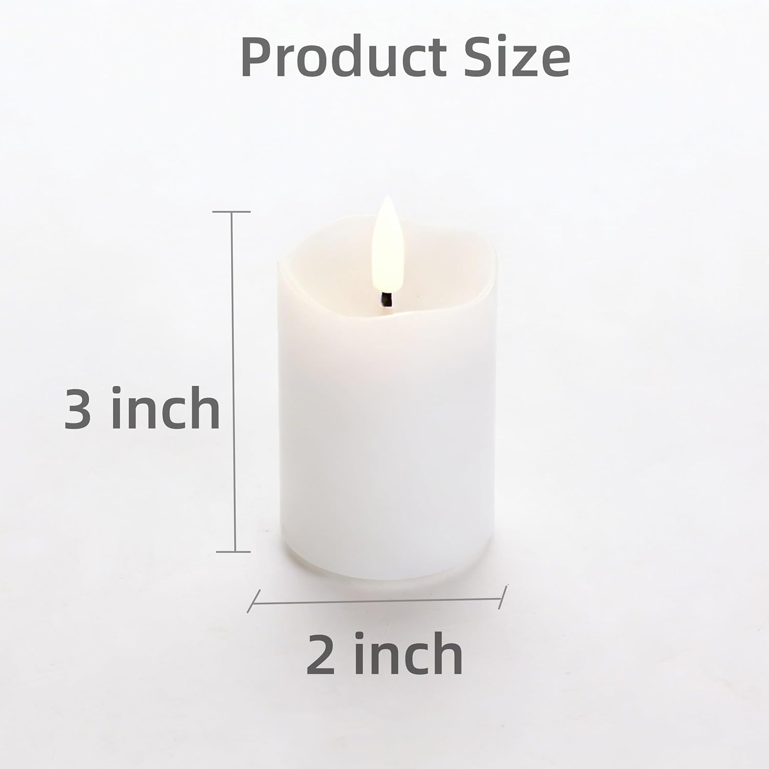 Eywamage White Flameless Votive Candles with Remote Batteries, 2x3 inch Flickering Small LED Wax Pillar Candles 6 Pack