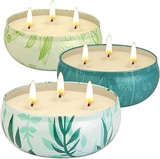 Citronella Candles Outdoor, Large Citronella Candle Outdoor for Patio, 3 Pack 12oz Summer Candle Bulk for Home Garden Yard Camping Party Indoor Outside Decorative, 210 Hours Long Burning, 3 Wick