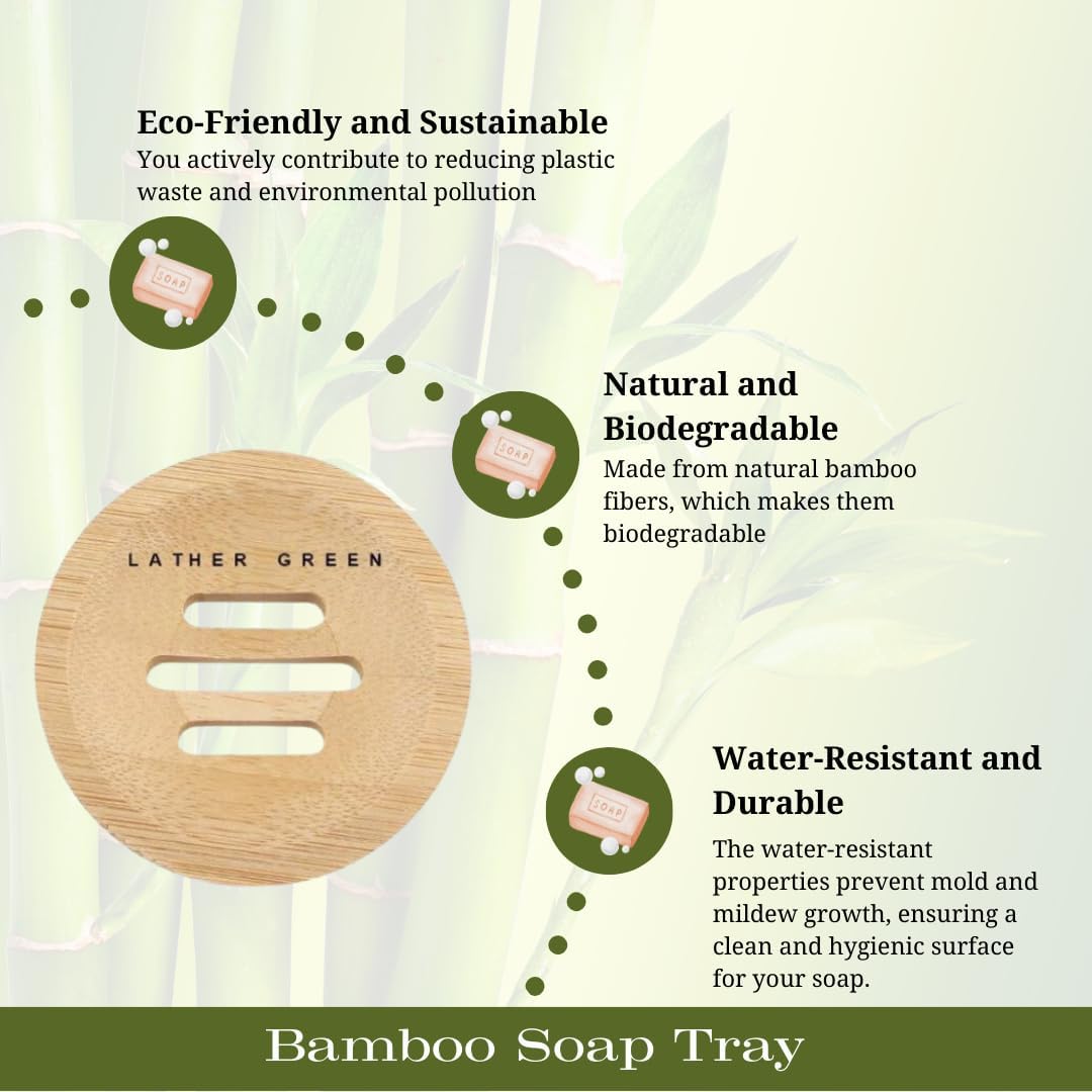 Bamboo Soap Dish & Shower Steamer Holder, Soap Tray and Shower Steamer Tray Eco-Friendly with Drainage, Durable Design