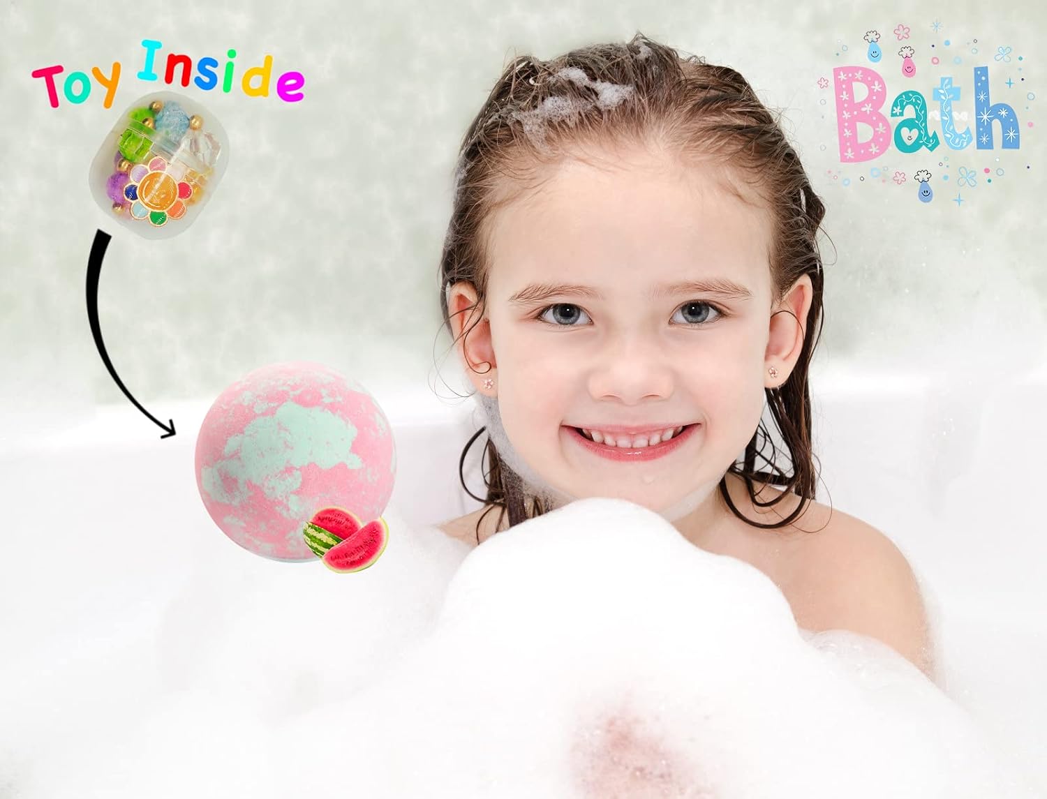 Unicorn Bath Bombs for Kids with Surprise Inside 3 4 5 6 7 8+ Year Old Girl Birthday Gifts for Kids Girls, Kids Bath Bombs with Toys Inside Birthday Gifts Unicorn Gifts for Kids Girls