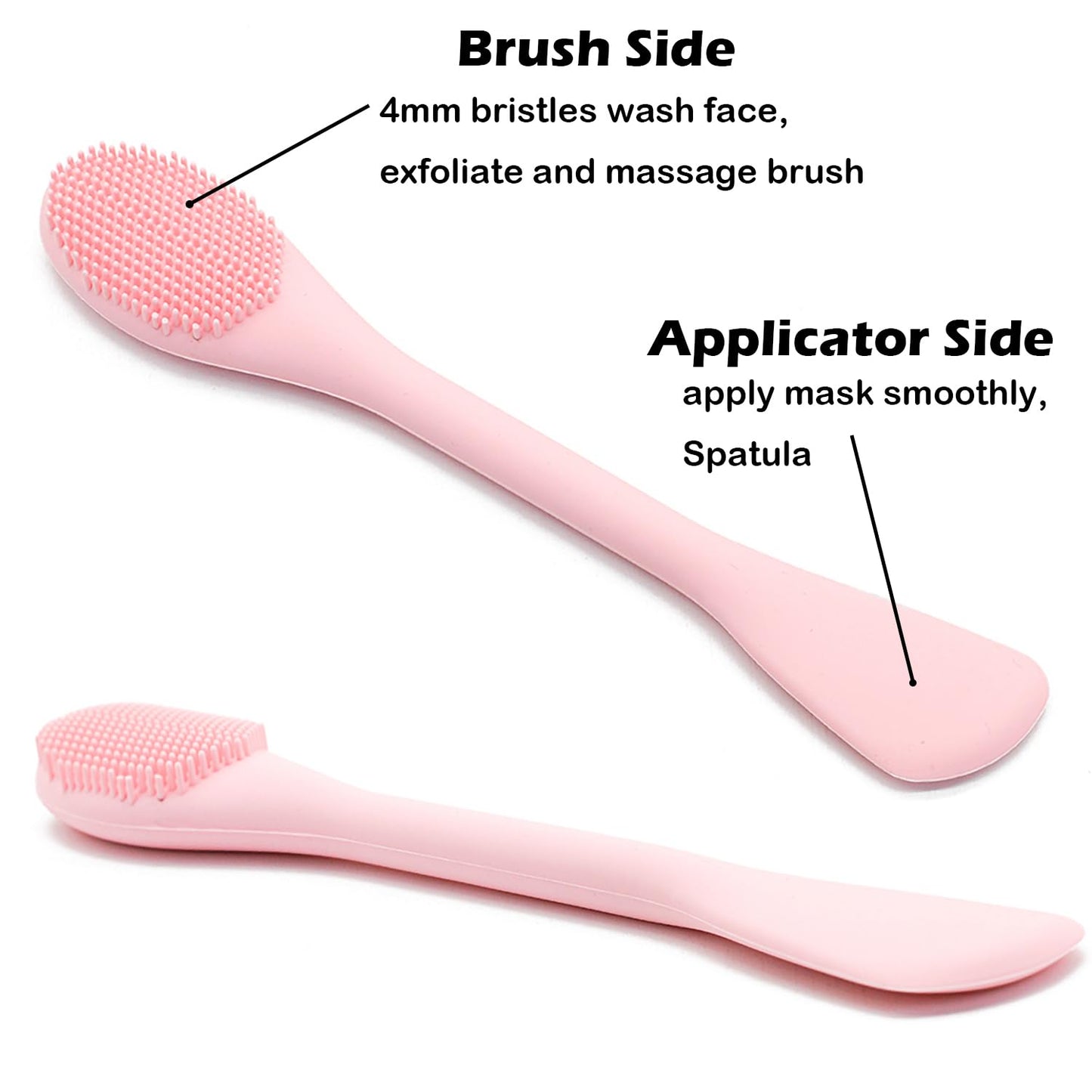RamPula Facial Cleansing Brush, 2 in 1 Silicone Face Mask Brush & Face Scrubber, For Exfoliating, Massaging, Remove Blackheads, Makeup Skincare Removal, Applicator for Mud, Clay, Body Lotion, DIY Mask